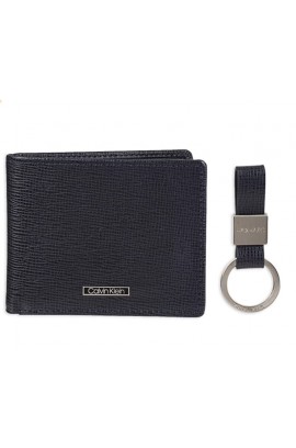 Calvin Klein Men's RFID Blocking Leather Bifold Wallet - Navy